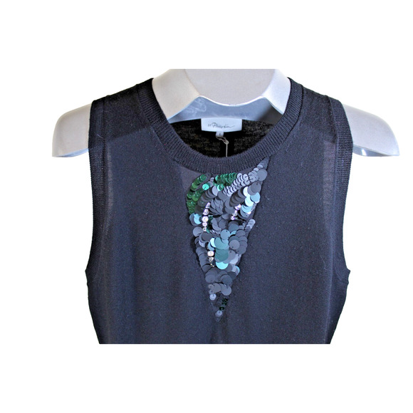 3.1 Phillip Lim Dress Women Large Black Sequin Cocktail Holiday Embellished TAGS - Picture 9 of 10
